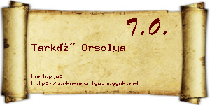 Tarkó Orsolya névjegykártya